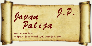 Jovan Palija vizit kartica